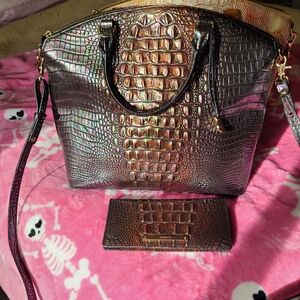 Brahmin Iridescent Shoulder Bag with Wallet
